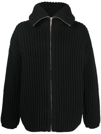 032c Ribbed Wool Cardigan In Black