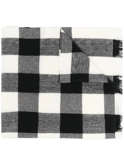 Iro Check Pattern Wool Scarf In Black