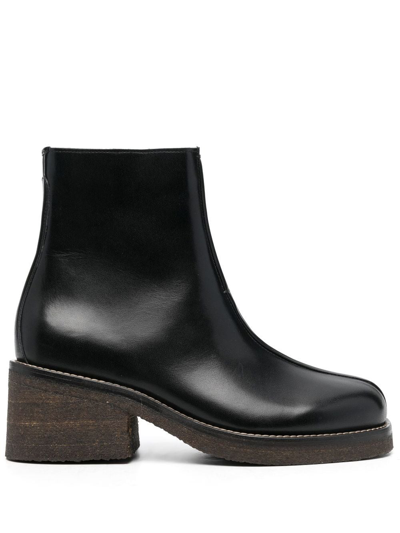 Lemaire 50mm Leather Ankle Boots In Black