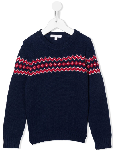 Mariella Ferrari Kids' Intarsia-knit Knitted Jumper In Blue