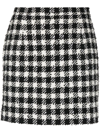 ALESSANDRA RICH HERRINGBONE-PATTERN PRINT MINI SKIRT