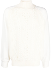 Neil Barrett White Embroidered-logo Sleeve Knit Jumper In White