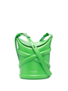 Alexander Mcqueen Grass Green Leather Mini The Curve Bucket Bag In Green