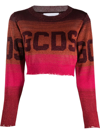 Gcds Cropped Sweater With Lurex Threads In Pink