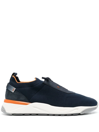 Santoni Debts Low-top Sneakers In Blue