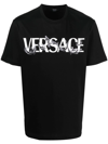 Versace Black Baroque Silhouette Logo Print Cotton T-shirt