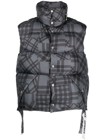 Khrisjoy Check-pattern Padded Gilet In Black