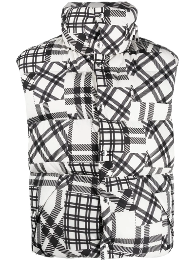 Khrisjoy Check-pattern Padded Gilet In White