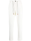 Eleventy Drawstring-waist Corduroy Trousers In White