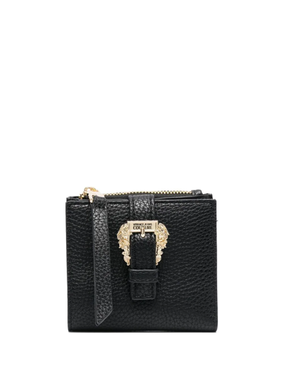 Versace Jeans Couture Logo-buckle Wallet In Black