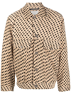 Song For The Mute Woven-print Button-up Jacket In Neutrals
