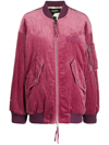 Dsquared2 Oversized Cotton Velvet Bomber Jacket In Pink