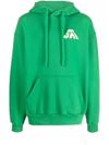 Bonsai Hoodie Sweatshirt Green Cotton Hoodie With Rope Drawstring. In Green