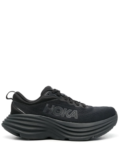 Hoka One One Bondi 8 Running Trainers In Black