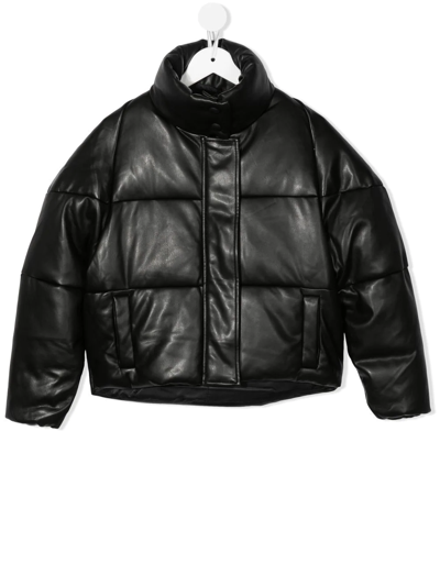 Apparis Kids' High-neck Puffer Jacket In Black