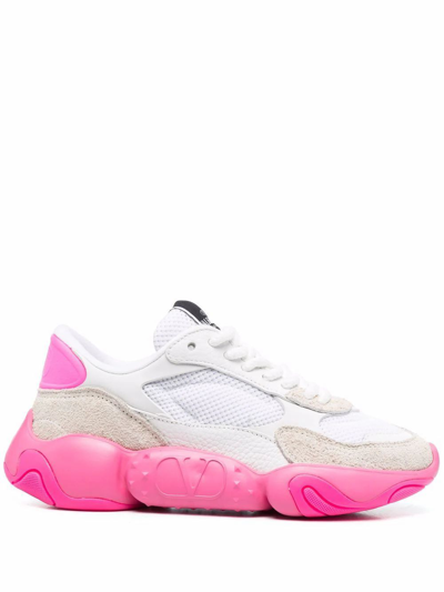 Valentino Garavani Bubbleback Low-top Trainers In White,pink