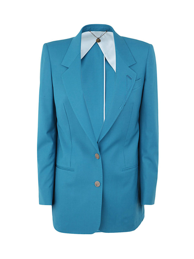 Maurizio Miri Notched-collar Single-breasted Blazer In Blue