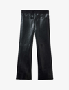 BENETTON FLARED-LEG MID-RISE FAUX-LEATHER TROUSERS 6-14 YEARS,60037641