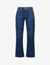 Paige Anessa Dark Blue Cropped Wide-leg Jeans In Gracie Lou