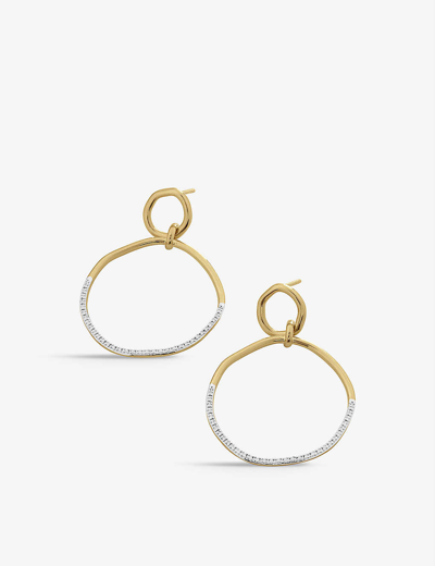 MONICA VINADER WOMENS MONICA VINADER RIVA RIPPLE RECYCLED 18CT YELLOW GOLD-PLATED VERMEIL STERLING-SILVER AND 0.17C,59992234