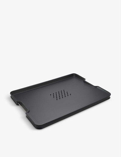 Joseph Joseph Cut And Carve Plus Multi-function Chopping Board In Black