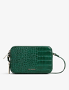 Ted Baker Debbi Crocodile-embossed Leather Camera In Green