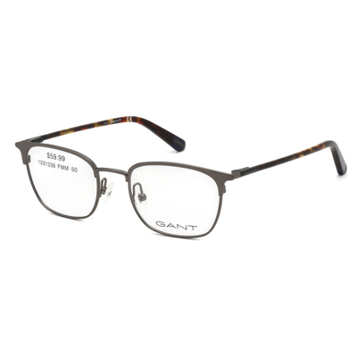 Gant Unisex Gunmetal Rectangular Eyeglass Frames Ga3130-300950