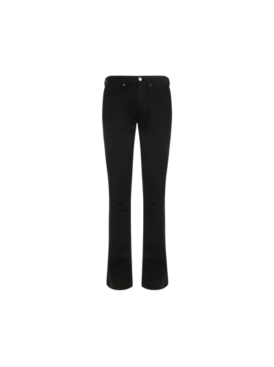 Acne Studios Button Detailed Straight Leg Jeans In Black/black