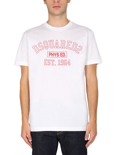 Dsquared2 Crewneck T-shirt With Logo Print In White