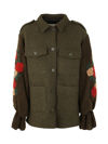 Tu Lizé Knitted-sleeves Oversized Jacket In Green