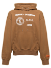 HERON PRESTON MEDIEVAL TOBACCO BROWN HOODIE IN COTTON MAN HERON PRESTON