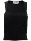 Attico Sofia Knitted Sleeveless Top In Black