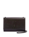 Saint Laurent Kate Medium Ysl Crossbody Bag In Grained Leather In Black