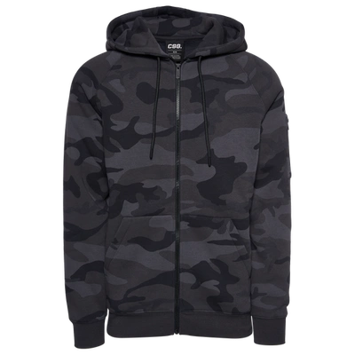 Csg Mens  Troupe Full Zip Hoodie In Black Camo