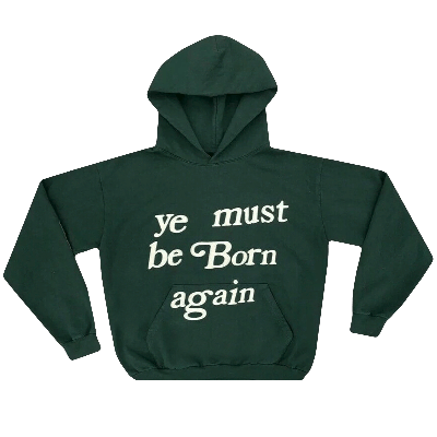 Pre-owned Cactus Plant Flea Market Born Again Hooded Sweatshirt With Pocket 'green'
