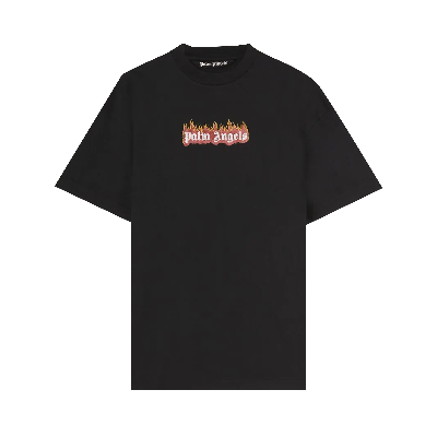 Pre-owned Palm Angels Burning Logo Tee 'black/white'