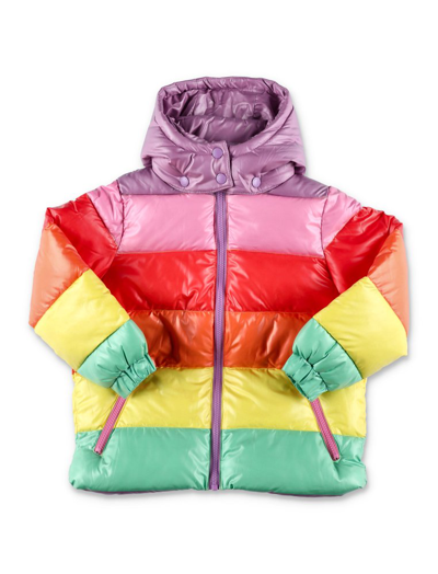 Stella Mccartney Colour-block Striped Padded Jacket In Color Blocking