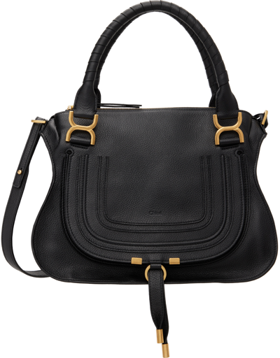 Chloé Black Medium Marcie Bag In 001 Black