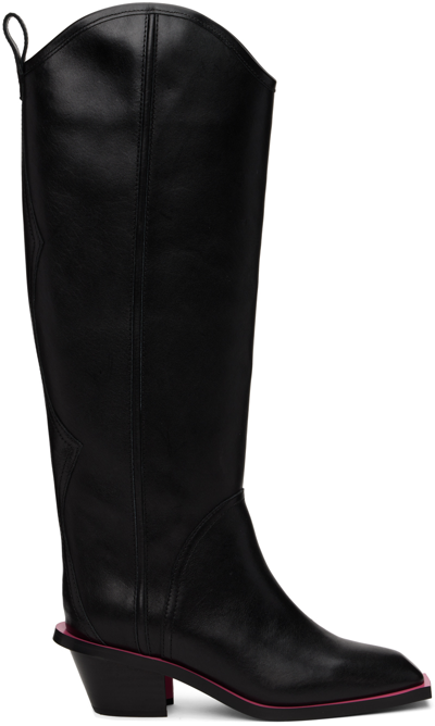 Msgm Black Donna Boots In 99 Black