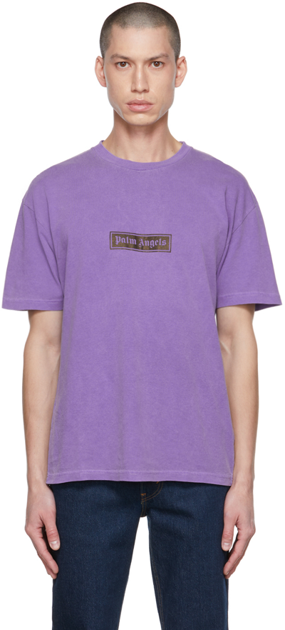 Palm Angels Box Logo印花t恤 In Purple