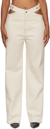 Dion Lee Y-front Cutout Straight Denim Jeans In Natural
