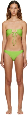 Danielle Guizio Ssense Exclusive Green Mona Bikini In Green