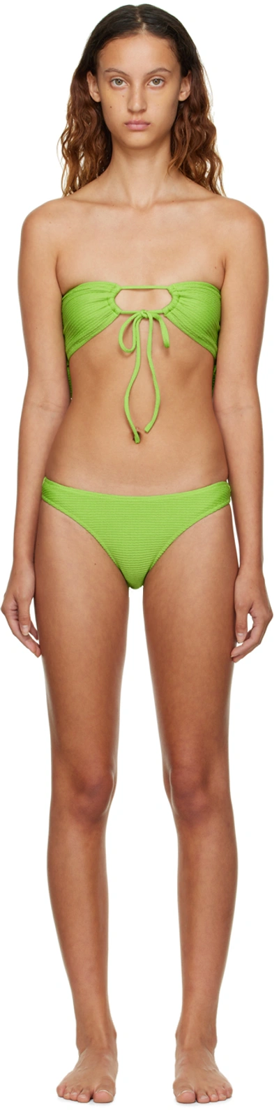 Danielle Guizio Ssense Exclusive Green Mona Bikini