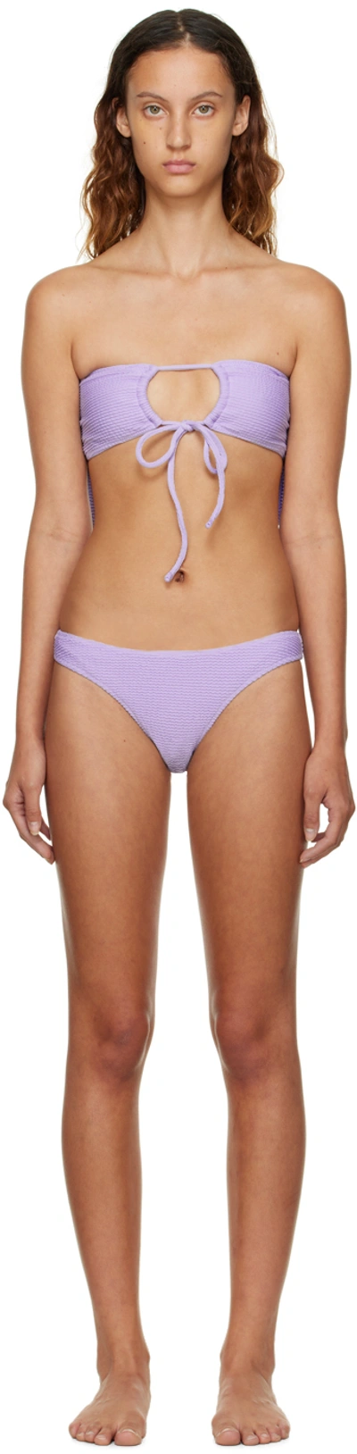 Danielle Guizio Ssense Exclusive Purple Mona Bikini