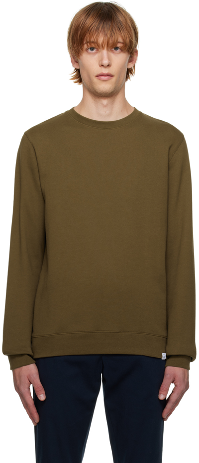 Norse Projects Khaki Vagn Classic Sweatshirt In Dark Olive