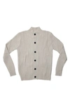 X-ray Stand Collar Cardigan In Oatmeal