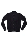 X-ray Stand Collar Cardigan In Black