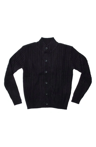 X-ray Stand Collar Cardigan In Black