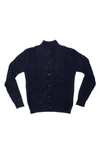 X-ray Stand Collar Cardigan In Navy