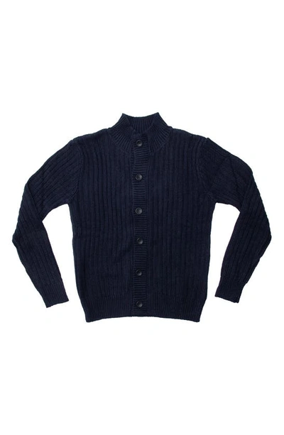 X-ray Stand Collar Cardigan In Navy